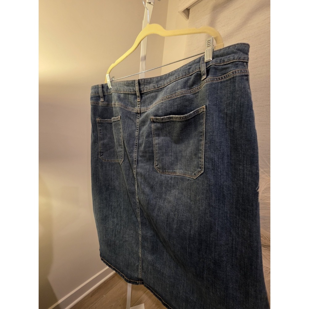 Sonoma Hi Rise Denim Skirt 18W Button Fly Midi Relaxed - Picture 10 of 16